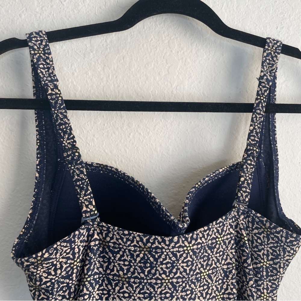 NIPTUCK Nautical Foil Joanne One Piece Swimsuit Size 8 Ruched Navy Blue - Picture 7 of 11